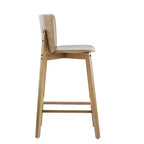 Lot de 2 tabourets de bar en bois, tabourets de comptoir, cadre en bois d'hévéa avec dossier ergonomique incurvé pour îlot de cuisine, bar à domicile, noyer - ModernLuxe