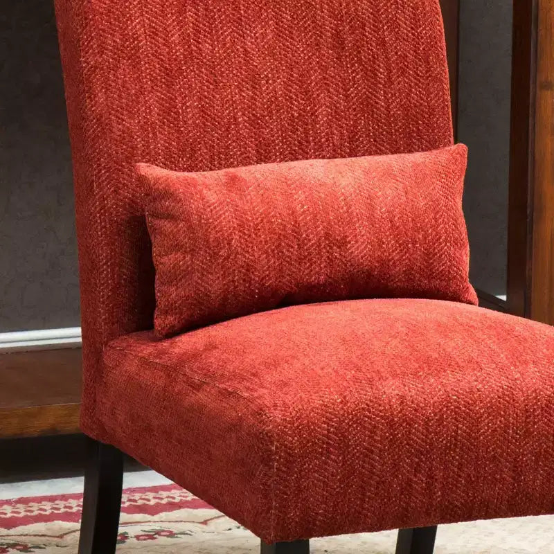 Fauteuil d'appoint moderne sans accoudoirs en tissu chenille avec oreiller, pieds en bois massif, chaise d'appoint à assise profonde pour le salon, la chambre ou le bureau - Panipeachy