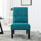 Fauteuil d'appoint moderne sans accoudoirs en tissu chenille avec oreiller, pieds en bois massif, chaise d'appoint à assise profonde pour le salon, la chambre ou le bureau - Panipeachy
