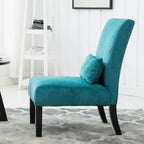 Fauteuil d'appoint moderne sans accoudoirs en tissu chenille avec oreiller, pieds en bois massif, chaise d'appoint à assise profonde pour le salon, la chambre ou le bureau - Panipeachy