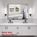 SUMERAIN Bathroom Mirror, 40x30 Black Framed Wall Mirror, Tempered Glass for Entryway, Living Room