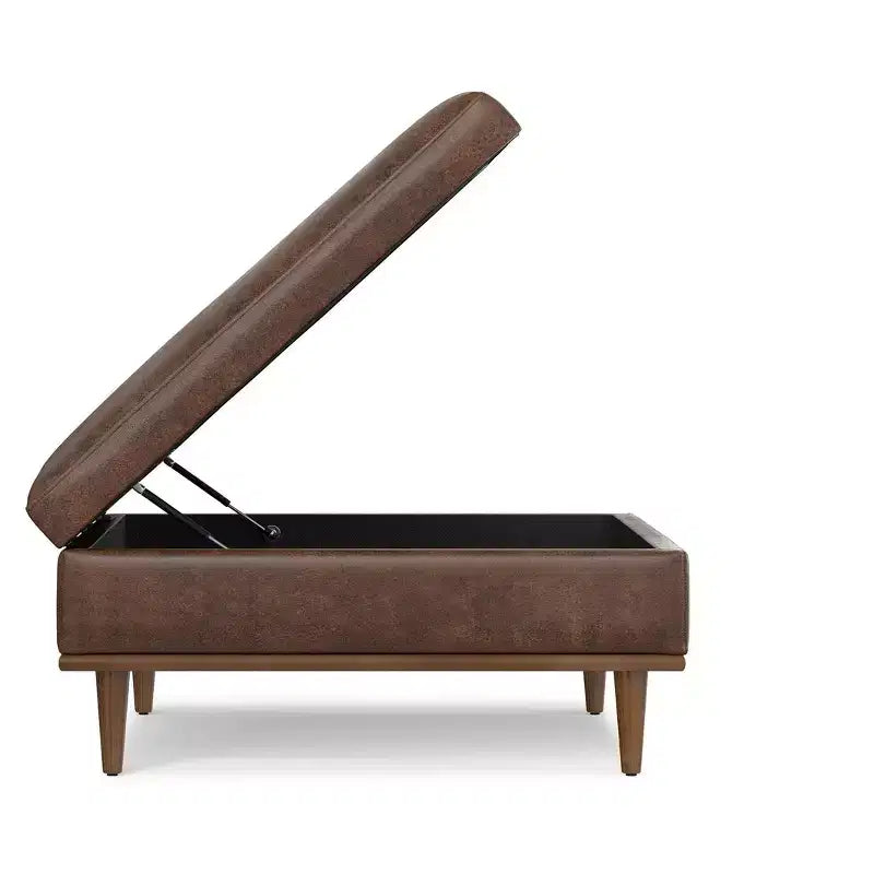 Pearl Pouf/Table Basse Carrée Transitionnelle Contemporaine de 38 Pouces de Large