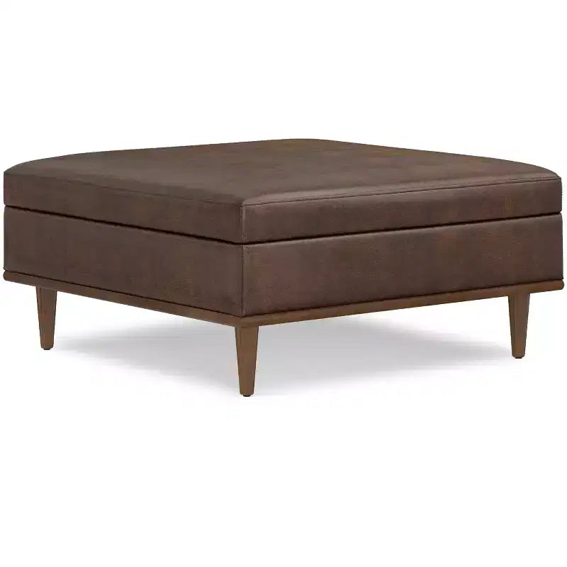Pearl Pouf/Table Basse Carrée Transitionnelle Contemporaine de 38 Pouces de Large