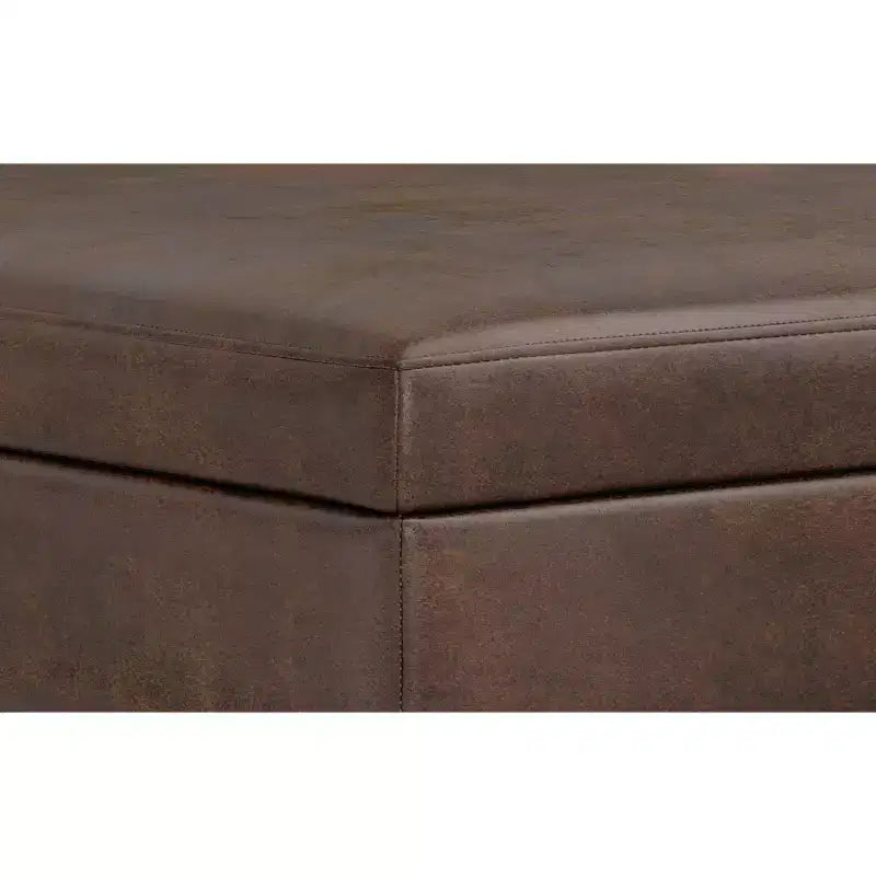 Pearl Pouf/Table Basse Carrée Transitionnelle Contemporaine de 38 Pouces de Large