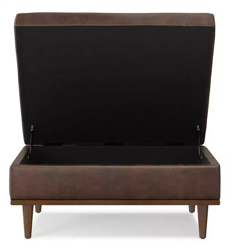 Pearl Pouf/Table Basse Carrée Transitionnelle Contemporaine de 38 Pouces de Large