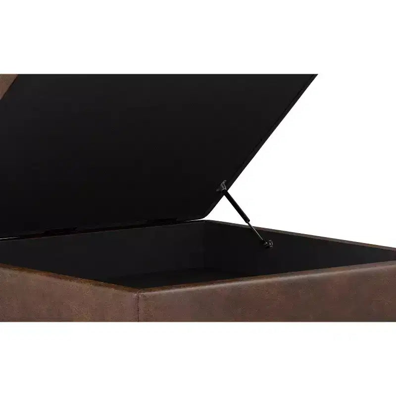 Pearl Pouf/Table Basse Carrée Transitionnelle Contemporaine de 38 Pouces de Large