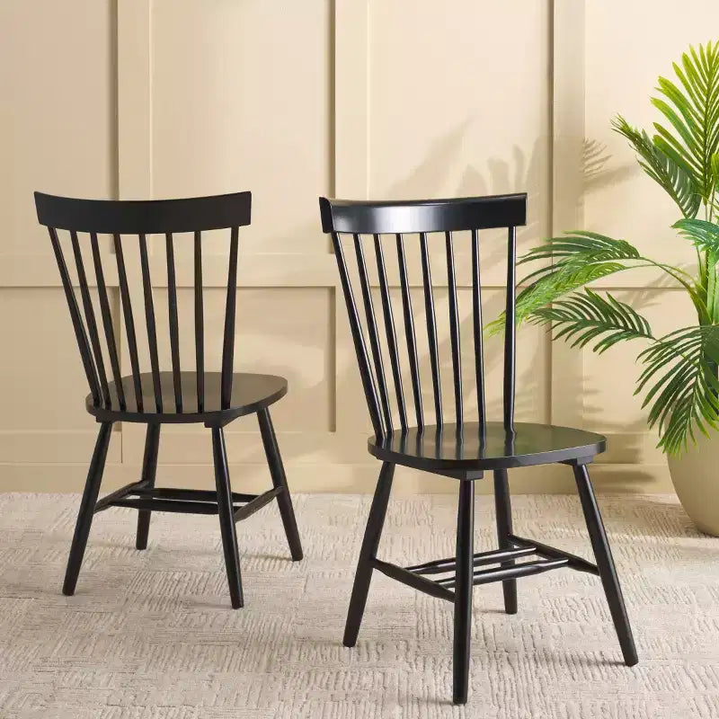 Chaise de salle à manger Novalyn Spindel - Lot de 2 - DCH8550 - Noir - Safavieh