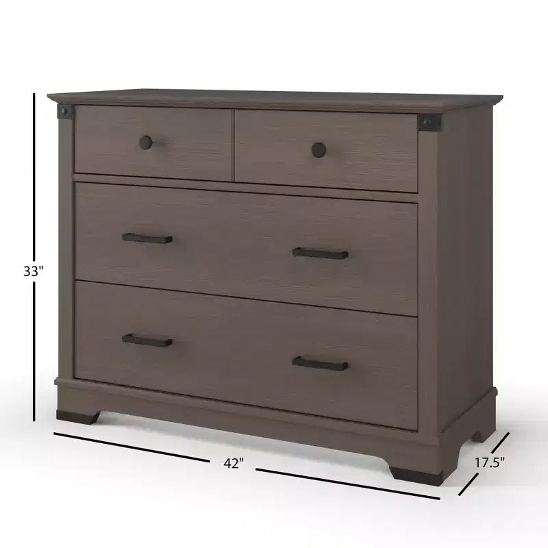 Child Craft Redmond Ensemble 4 pièces pour Chambre d'enfant : Lit bébé à panneaux, Commode à langer et Commode de rangement