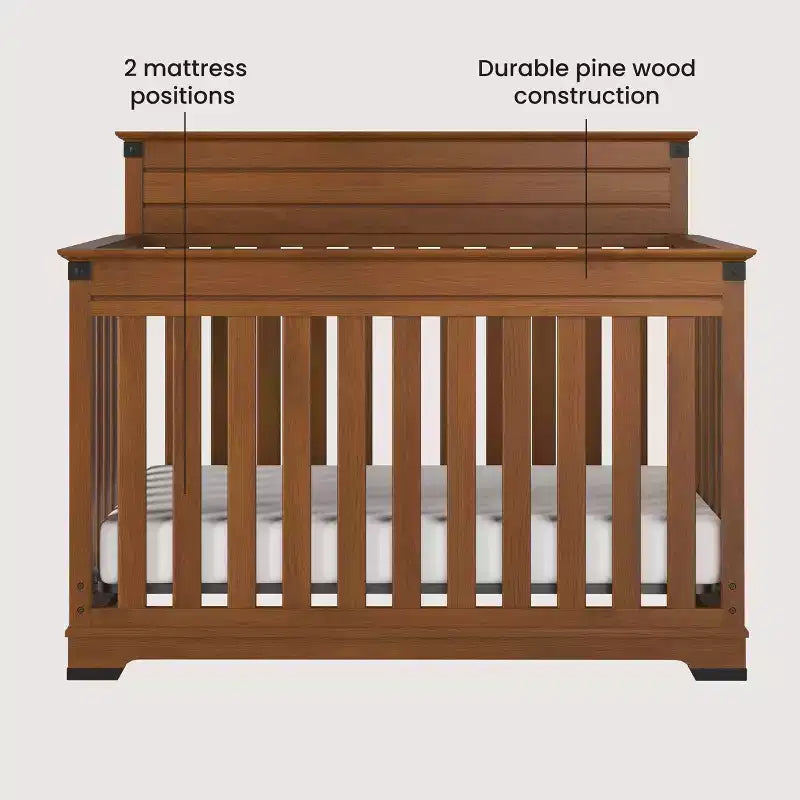 Child Craft Redmond Ensemble 4 pièces pour Chambre d'enfant : Lit bébé à panneaux, Commode à langer et Commode de rangement