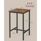 Table de bar VASAGLE, petite table de cuisine haute pour manger, pub, cocktail, cadre métallique robuste, pour espaces étroits, facile à assembler