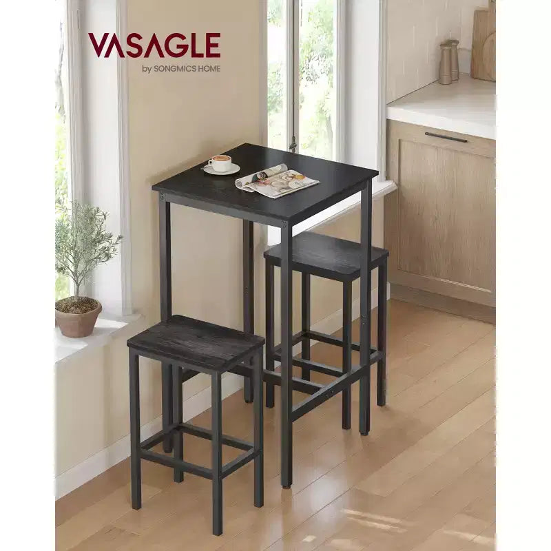 Table de bar VASAGLE, petite table de cuisine haute pour manger, pub, cocktail, cadre métallique robuste, pour espaces étroits, facile à assembler