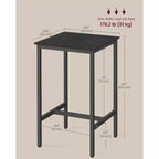 Table de bar VASAGLE, petite table de cuisine haute pour manger, pub, cocktail, cadre métallique robuste, pour espaces étroits, facile à assembler