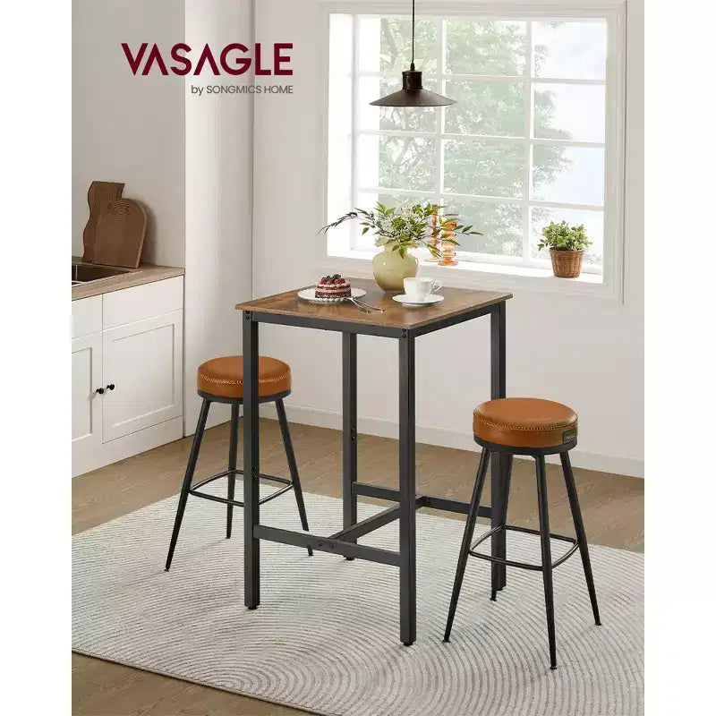 Table de bar VASAGLE, petite table de cuisine haute pour manger, pub, cocktail, cadre métallique robuste, pour espaces étroits, facile à assembler