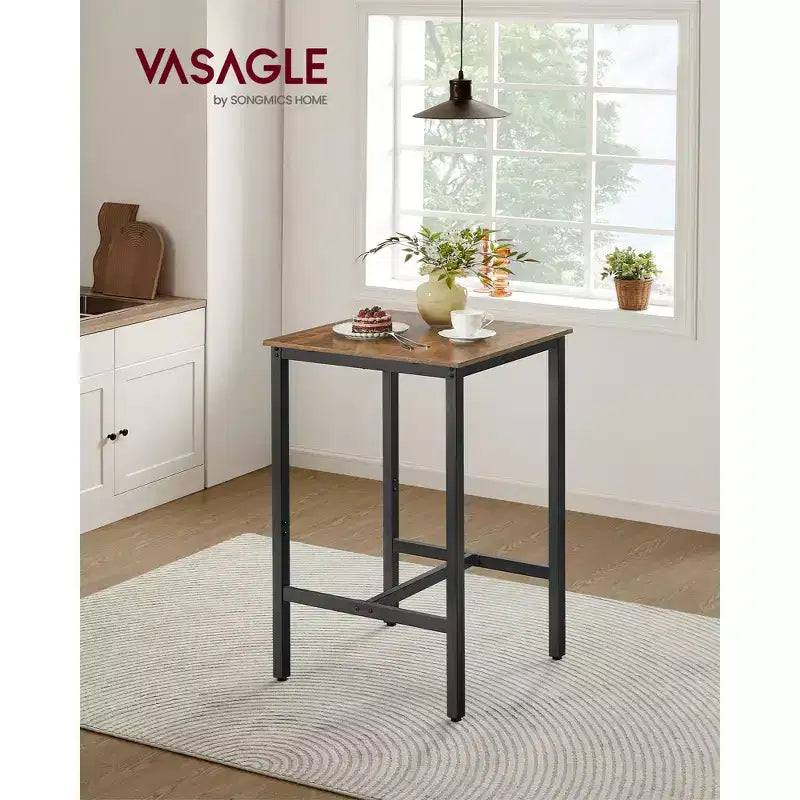 Table de bar VASAGLE, petite table de cuisine haute pour manger, pub, cocktail, cadre métallique robuste, pour espaces étroits, facile à assembler