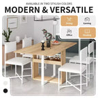 Ensemble de table à manger 5 pièces, table de cuisine moderne et compacte extensible de 80 à 160 cm avec étagère de rangement et 4 chaises de salle à manger rembourrées pour petits espaces
