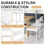 Ensemble de table à manger 5 pièces, table de cuisine moderne et compacte extensible de 80 à 160 cm avec étagère de rangement et 4 chaises de salle à manger rembourrées pour petits espaces