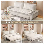Whisen Canapé-lit convertible 3 en 1 en velours Queen, causeuse convertible
