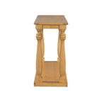 Table console effet bois vintage, pieds vasque, étagère inférieure, pour entrée, couloir, salon, chambre à coucher