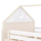 Bellemave Lit mezzanine pour enfants avec toboggan et étagère, cadre de lit mezzanine en bois massif avec échelle convertible pour enfants, cabane de jeu