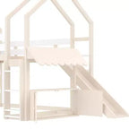 Bellemave Lit mezzanine pour enfants avec toboggan et étagère, cadre de lit mezzanine en bois massif avec échelle convertible pour enfants, cabane de jeu