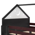Bellemave Lit mezzanine pour enfants avec toboggan et étagère, cadre de lit mezzanine en bois massif avec échelle convertible pour enfants, cabane de jeu