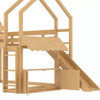 Bellemave Lit mezzanine pour enfants avec toboggan et étagère, cadre de lit mezzanine en bois massif avec échelle convertible pour enfants, cabane de jeu