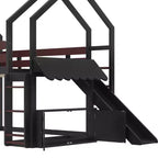 Bellemave Lit mezzanine pour enfants avec toboggan et étagère, cadre de lit mezzanine en bois massif avec échelle convertible pour enfants, cabane de jeu