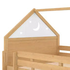 Bellemave Lit mezzanine pour enfants avec toboggan et étagère, cadre de lit mezzanine en bois massif avec échelle convertible pour enfants, cabane de jeu