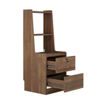 JVNOXK Table de chevet à station de recharge de 15 pouces, table de nuit intelligente avec étagère, compartiment de rangement, fonction verrouillable, finition bois verrouillable