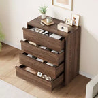 Commode à 4 tiroirs pour chambre à coucher, Table de chevet à 4 tiroirs avec grand espace de rangement, Petite table de chevet pour salon, chambre d'enfant, entrée