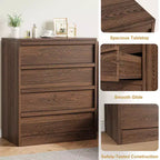 Commode à 4 tiroirs pour chambre à coucher, Table de chevet à 4 tiroirs avec grand espace de rangement, Petite table de chevet pour salon, chambre d'enfant, entrée