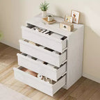 Commode à 4 tiroirs pour chambre à coucher, Table de chevet à 4 tiroirs avec grand espace de rangement, Petite table de chevet pour salon, chambre d'enfant, entrée