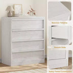 Commode à 4 tiroirs pour chambre à coucher, Table de chevet à 4 tiroirs avec grand espace de rangement, Petite table de chevet pour salon, chambre d'enfant, entrée