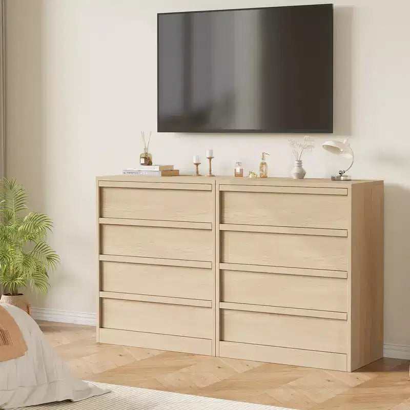 Commode à 4 tiroirs pour chambre à coucher, Table de chevet à 4 tiroirs avec grand espace de rangement, Petite table de chevet pour salon, chambre d'enfant, entrée