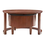 Tables basses gigognes rondes, de style rétro avec rainures et tiroir, pour chambre, salon, salle à manger
