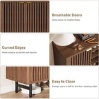 Meuble à chaussures 6 niveaux avec portes, Organisateur de rangement pour 24 paires, Meuble de rangement moderne de style ferme pour entrée ou couloir, Meuble de rangement dissimulé