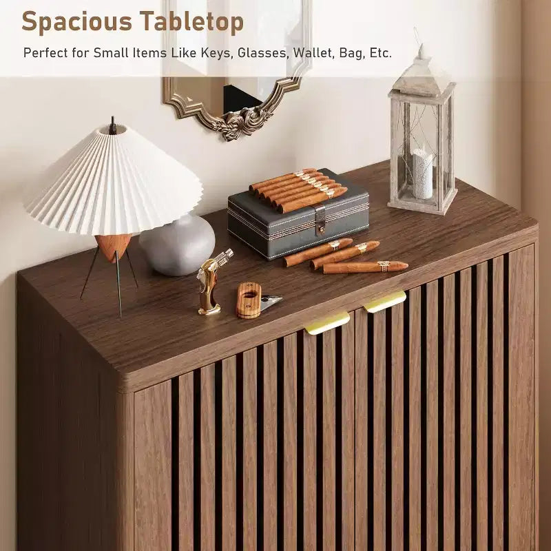 Meuble à chaussures 6 niveaux avec portes, Organisateur de rangement pour 24 paires, Meuble de rangement moderne de style ferme pour entrée ou couloir, Meuble de rangement dissimulé