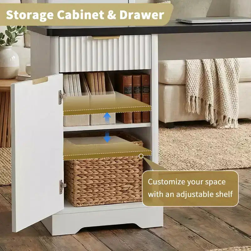 Bureau de direction 59, bureau d'angle à domicile avec station de charge, bureau d'ordinateur en bois pour l'étude, table de conférence pour le salon
