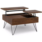 Table basse relevable carrée industrielle 32 pouces Moreno