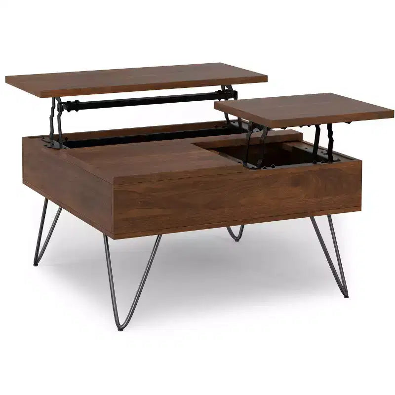 Table basse relevable carrée industrielle 32 pouces Moreno
