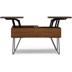 Table basse relevable carrée industrielle 32 pouces Moreno