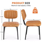 Lot de 2 chaises de salle à manger Okak de style Mid-Century, chaises de salle à manger rembourrées en similicuir, chaises de cuisine pour salon