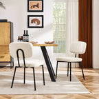 Lot de 2 chaises de salle à manger Okak de style Mid-Century, chaises de salle à manger rembourrées en similicuir, chaises de cuisine pour salon