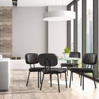 Lot de 2 chaises de salle à manger Okak de style Mid-Century, chaises de salle à manger rembourrées en similicuir, chaises de cuisine pour salon