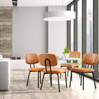 Lot de 2 chaises de salle à manger Okak de style Mid-Century, chaises de salle à manger rembourrées en similicuir, chaises de cuisine pour salon
