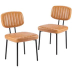 Lot de 2 chaises de salle à manger Okak de style Mid-Century, chaises de salle à manger rembourrées en similicuir, chaises de cuisine pour salon