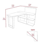 Bureau d'ordinateur TUYOHW, bureau en forme de L avec quatre étagères, bureau d'angle avec plusieurs niveaux d'étagères ouvertes, espace de travail étendu pour le bureau à domicile, l'étude