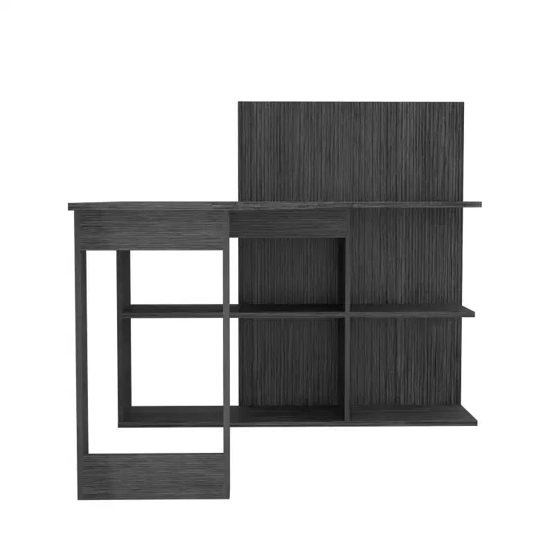 Bureau d'ordinateur TUYOHW, bureau en forme de L avec quatre étagères, bureau d'angle avec plusieurs niveaux d'étagères ouvertes, espace de travail étendu pour le bureau à domicile, l'étude
