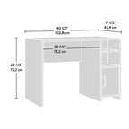 Bureau de transition TUYOHW avec rangement, bureau d'étude moderne avec étagère réglable et armoire dissimulée, bureau d'écriture pour bureau à domicile, petits espaces, marron foncé