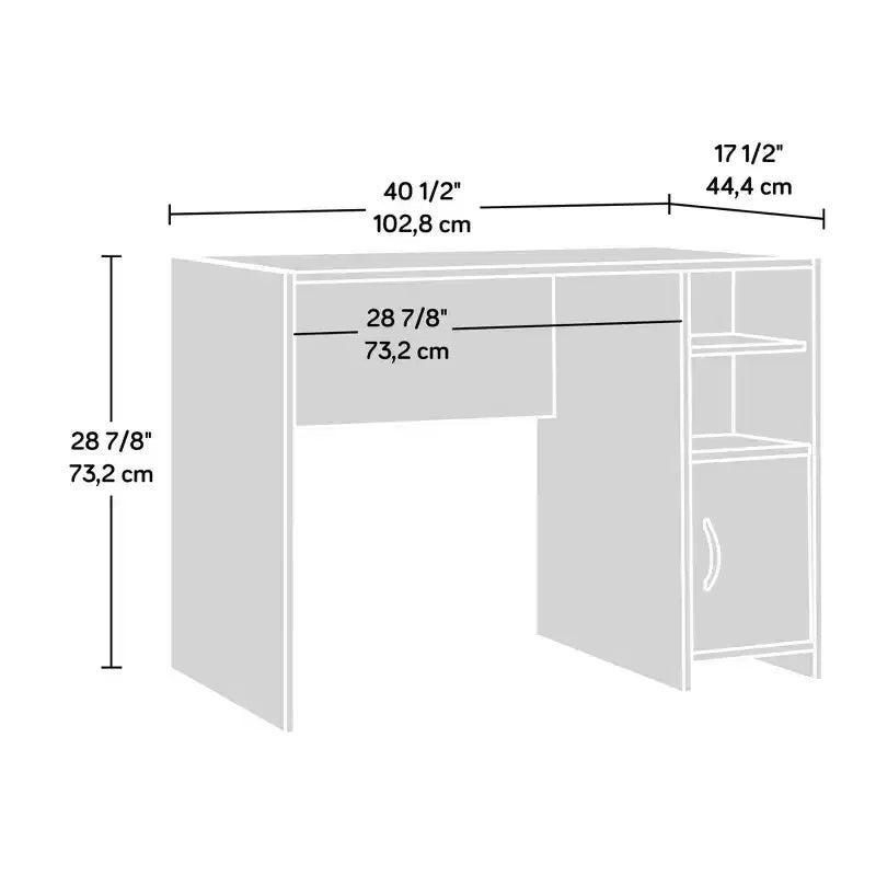 Bureau de transition TUYOHW avec rangement, bureau d'étude moderne avec étagère réglable et armoire dissimulée, bureau d'écriture pour bureau à domicile, petits espaces, marron foncé